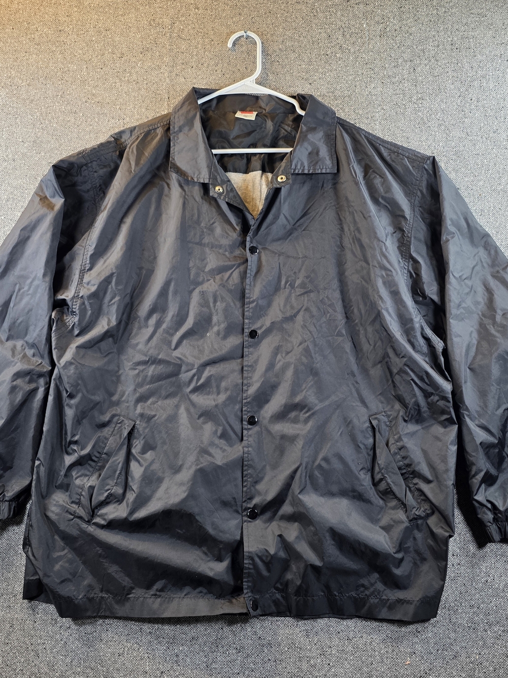 Vintage Hanes Top Jackets 4200 Black Coach Jacket Men's XL Snap Front